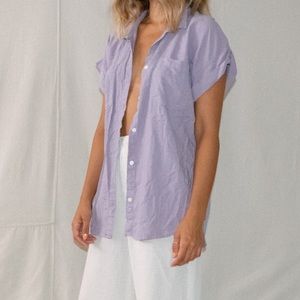 Lavender Oversized Button-Down